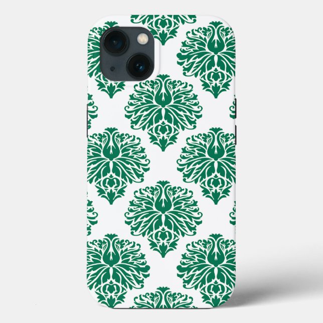 Emerald Elegant Damask Case-Mate iPhone Case (Back)