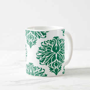 Emerald Elegant Damask Coffee Mug