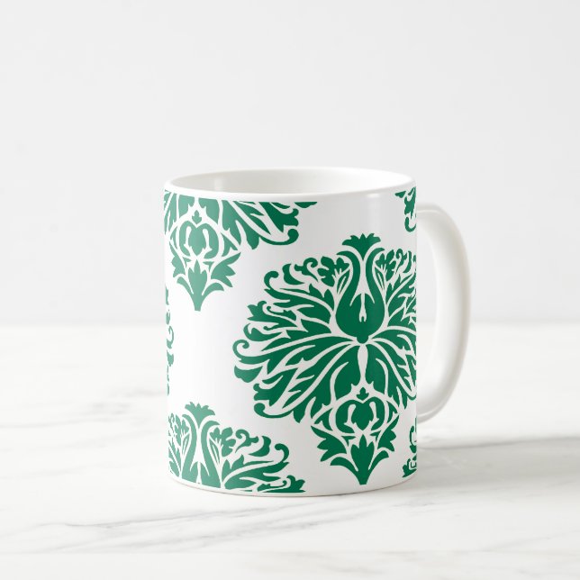 Emerald Elegant Damask Coffee Mug (Front Right)