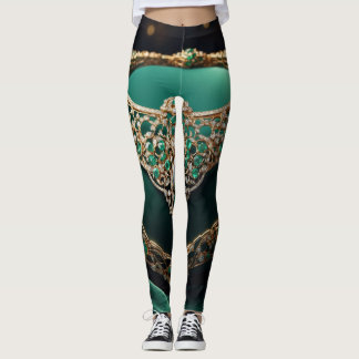Emerald Enchantment: A Vision of Regal Opulence Leggings