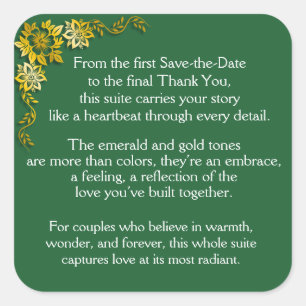 Emerald end square sticker