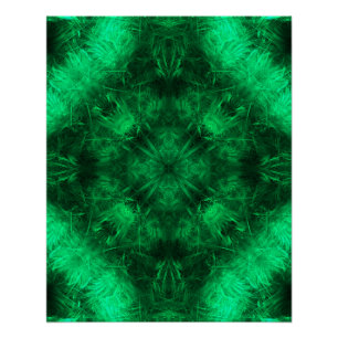 Emerald Energy Mandala Fractal Art Poster
