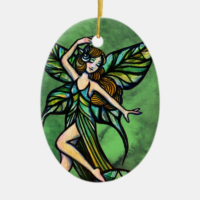 Emerald Fairy                                      Ceramic Tree Decoration (Front)