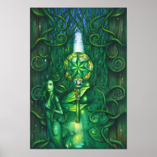 Emerald Fairy Forest Poster