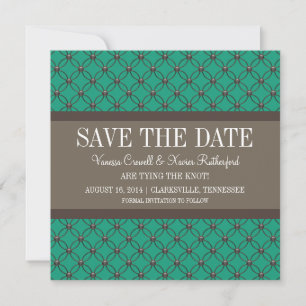 Emerald Fancy Lattice Save the Date Invite