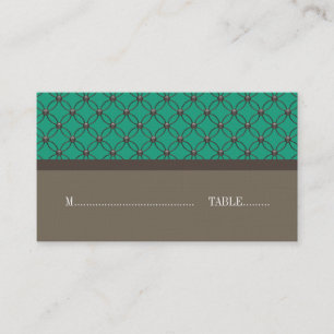 Emerald Fancy Lattice Wedding Place Cards