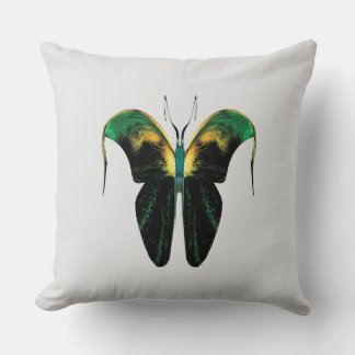 Emerald Flame Butterfly – Surreal Nature Form Cushion