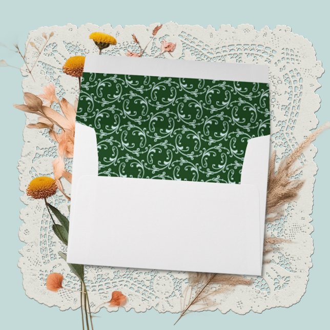 Emerald Florentine Pattern A7 Invitation Envelope (Creator Uploaded)