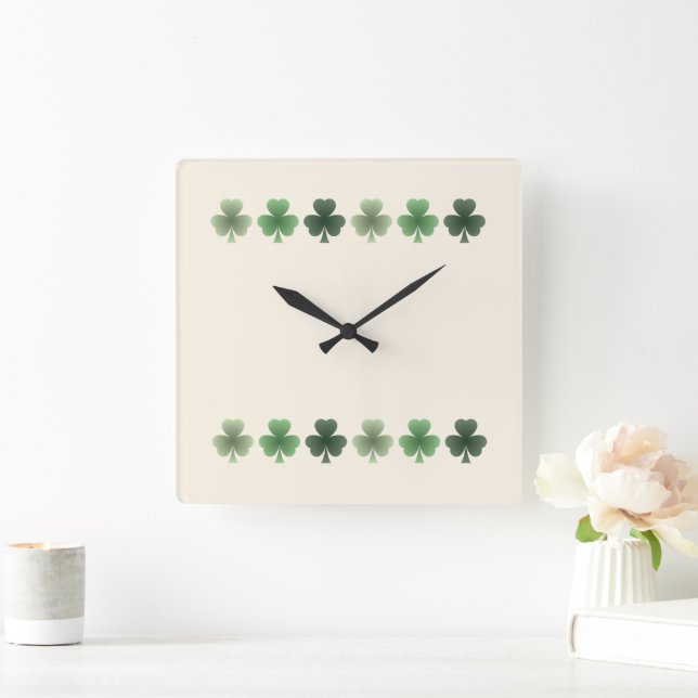 Emerald Flourish  Square Wall Clock (Home)