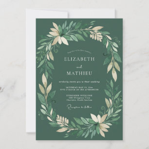 Emerald Foliage Eucalyptus Wedding Invitation