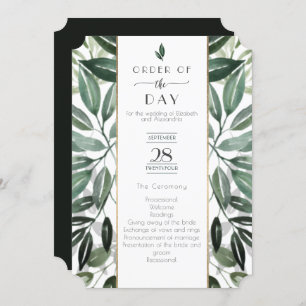 Emerald Forest Gilded Frame Order of service Invitation