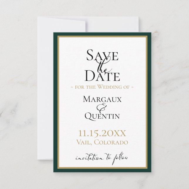 Emerald Forest Save The Date Announcement (Front)