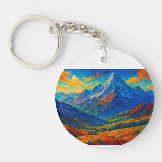 Emerald Forest Watercolor  Key Ring (Front)
