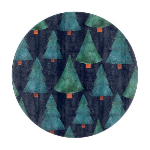 Emerald Forest: Winter Holiday Watercolor Cutting Board