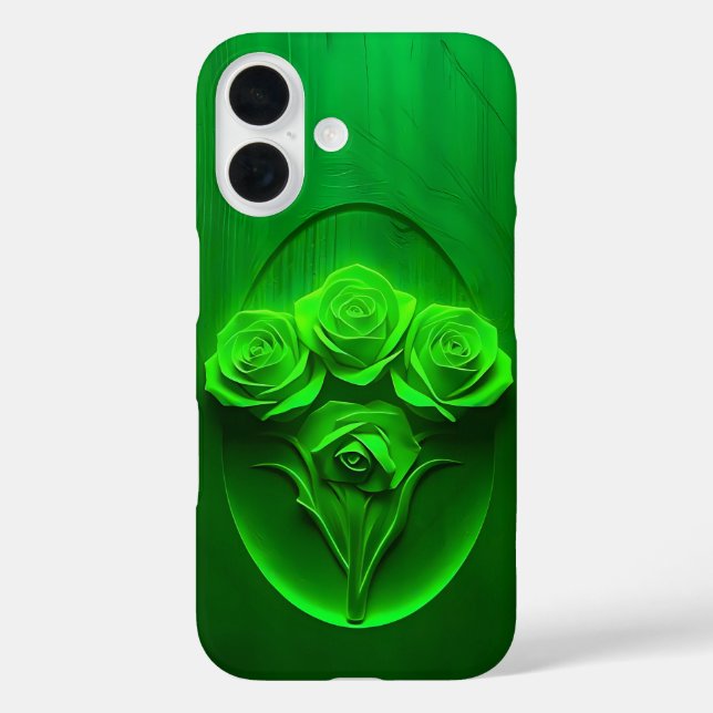 Emerald Framed Roses Art iPhone Case (Back)