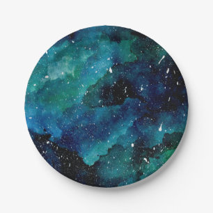 Emerald Galaxy Paper Plate