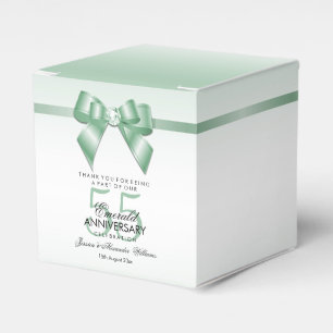 Emerald Gem Bow & Ribbon 55th Wedding Anniversary Favour Box