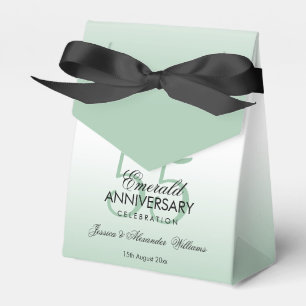 Emerald Gem Bow & Ribbon 55th Wedding Anniversary Favour Box