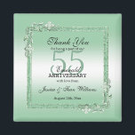 Emerald Gem & Glitter 55th Wedding Anniversary  Magnet<br><div class="desc">Glamorous and elegant posh 55th Emerald Wedding Anniversary favor magnet with stylish emerald green gem stone jewels corner antique decorations and matching colored glitter border frame. A romantic design for your celebration. All text, font and font color is fully customizable to meet your requirements. If you would like help to...</div>