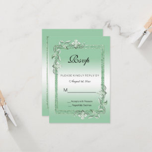 Emerald Gem & Glitter 55th Wedding  RSVP