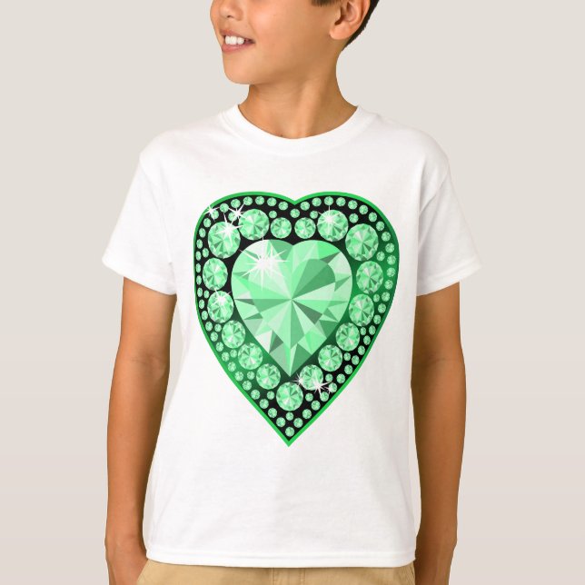 Emerald Gem Heart T-Shirt (Front)