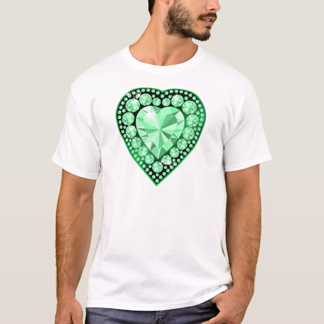 Emerald Gem Heart T-Shirt (Front)