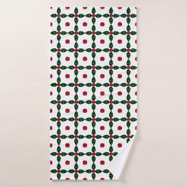 Emerald Gemstone Art, Green Bath Towel (Bath Towel)