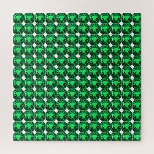 Emerald Gemstone, Birthstone May, Light Green Jigsaw Puzzle
