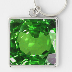 Emerald Gemstone, Green Keychain