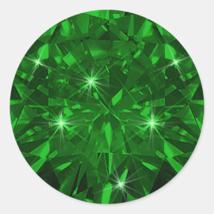 Emerald Gemstone Invitation Envelope Gift Wrap Classic Round Sticker