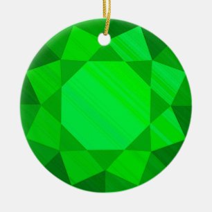 Emerald Gemstone / Jewel Graphic Image Ceramic Tree Decoration