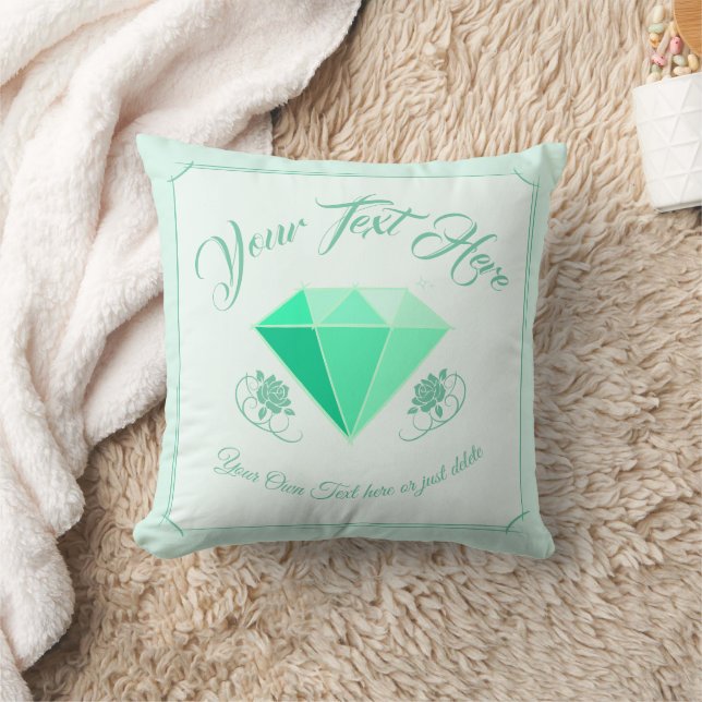 Emerald Gemstone. Jewellery. 55 Wedding Anniversar Cushion (Blanket)