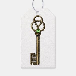Emerald Gemstone Vintage Key Gift Tags