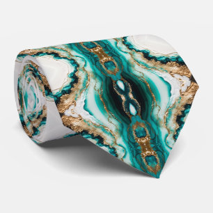 Emerald Geode-Inspired Luxury Tie