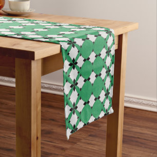 Emerald Geometric Abstract Pattern Design 1314 Short Table Runner