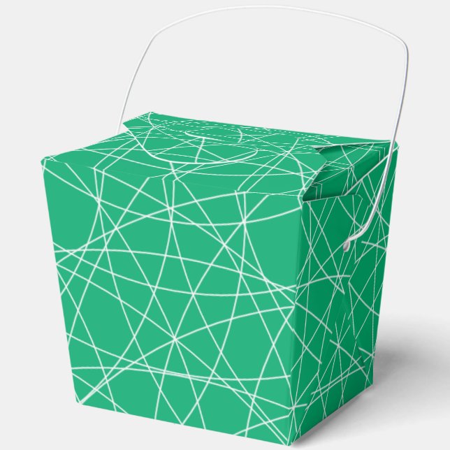 Emerald Geometric Lines Favour Box – Customisable (Front)