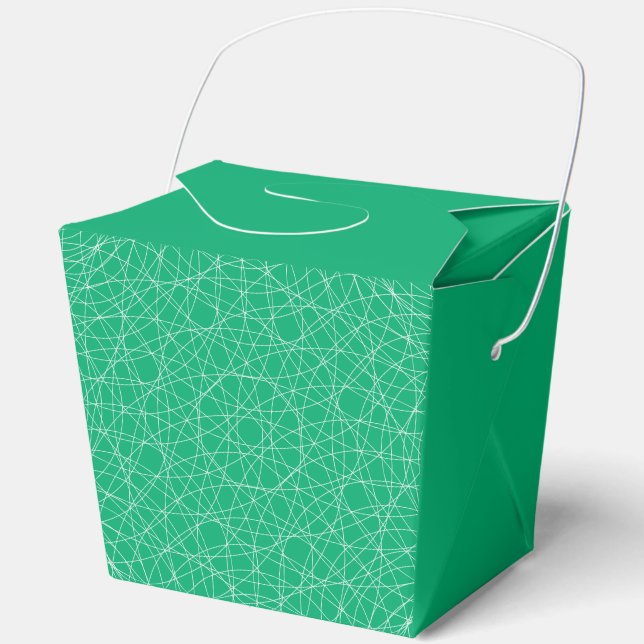 Emerald Geometric Pattern Favour Box – Customisabl (Front)