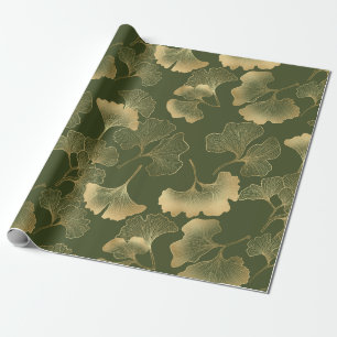 Emerald Ginkgo Elegance – Luxury Gold Botanical 11 Wrapping Paper