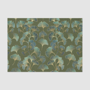 Emerald Ginkgo Elegance – Luxury Gold Botanical (1 Tissue Paper