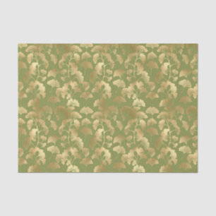 Emerald Ginkgo Elegance – Luxury Gold Botanical 4 Tissue Paper