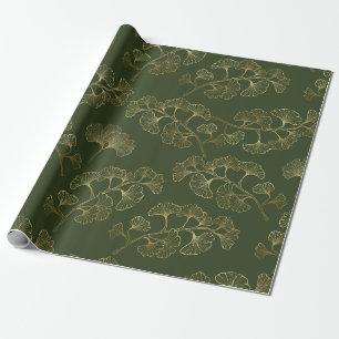 Emerald Ginkgo Elegance – Luxury Gold Botanical 7 Wrapping Paper