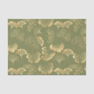 Emerald Ginkgo Elegance – Luxury Gold Botanical 9 Tissue Paper