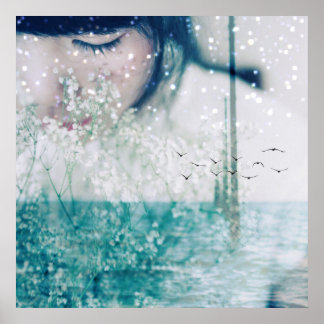 Emerald Girl Green Poster Paper 24" x 24"