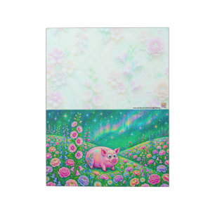 Emerald Glass Pig Notepad