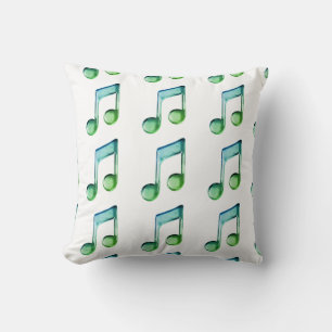 Emerald Glass Rhythms: Translucent Musical Pattern Cushion