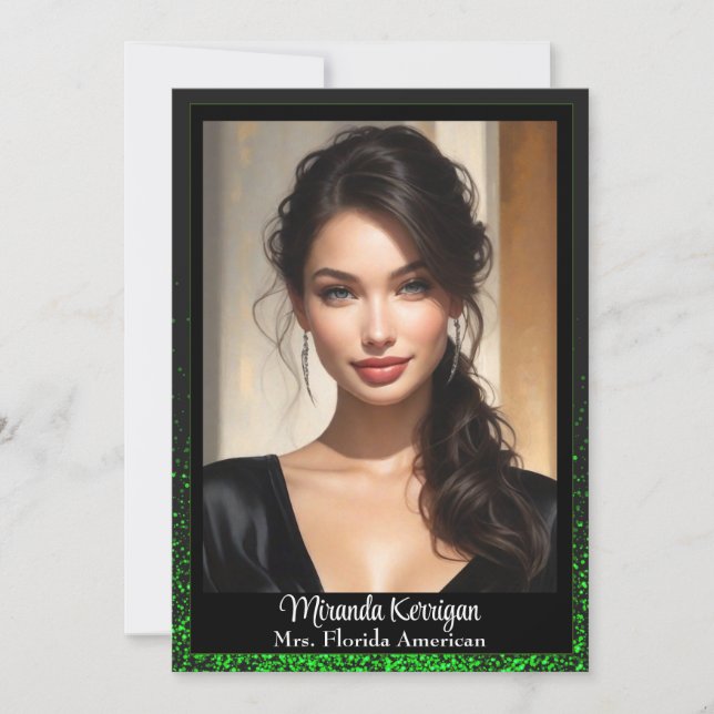 Emerald Glitz Pageant Autograph Cards (Front)
