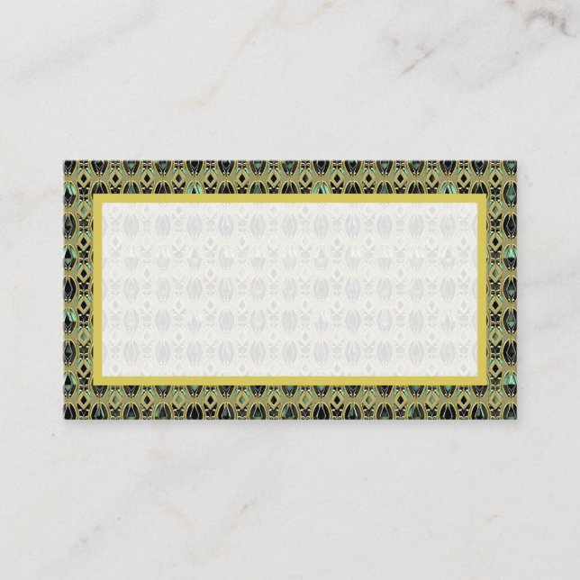 Emerald & Gold Art Deco Place Card (Front)
