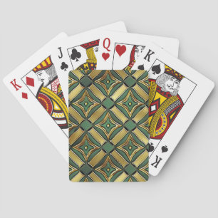 Emerald & Gold Art Deco Playing Cards