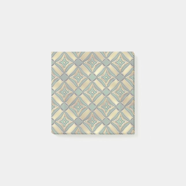 Emerald & Gold Art Deco Post-it Notes (Front)