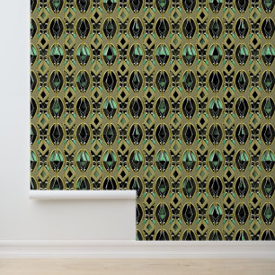 Emerald & Gold Art Deco Wallpaper